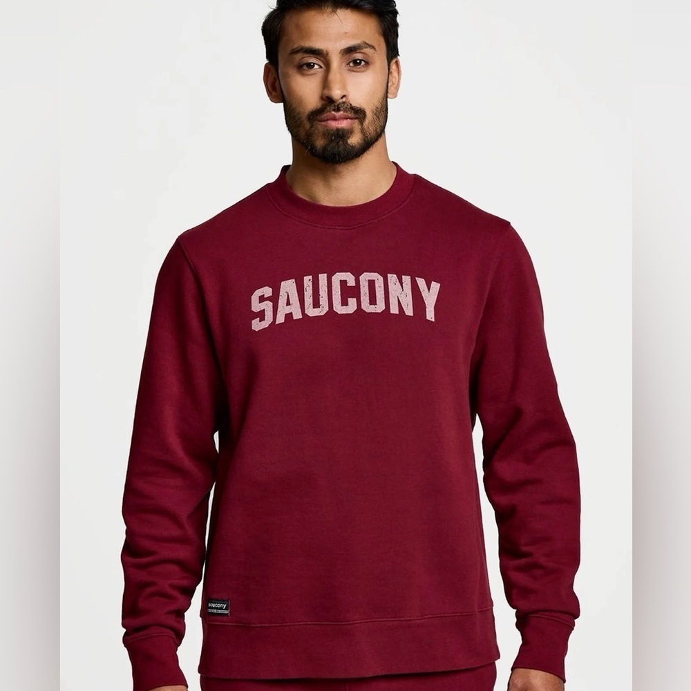 Saucony Unisex Maroon Recovery Crewneck Sweatershirt size small